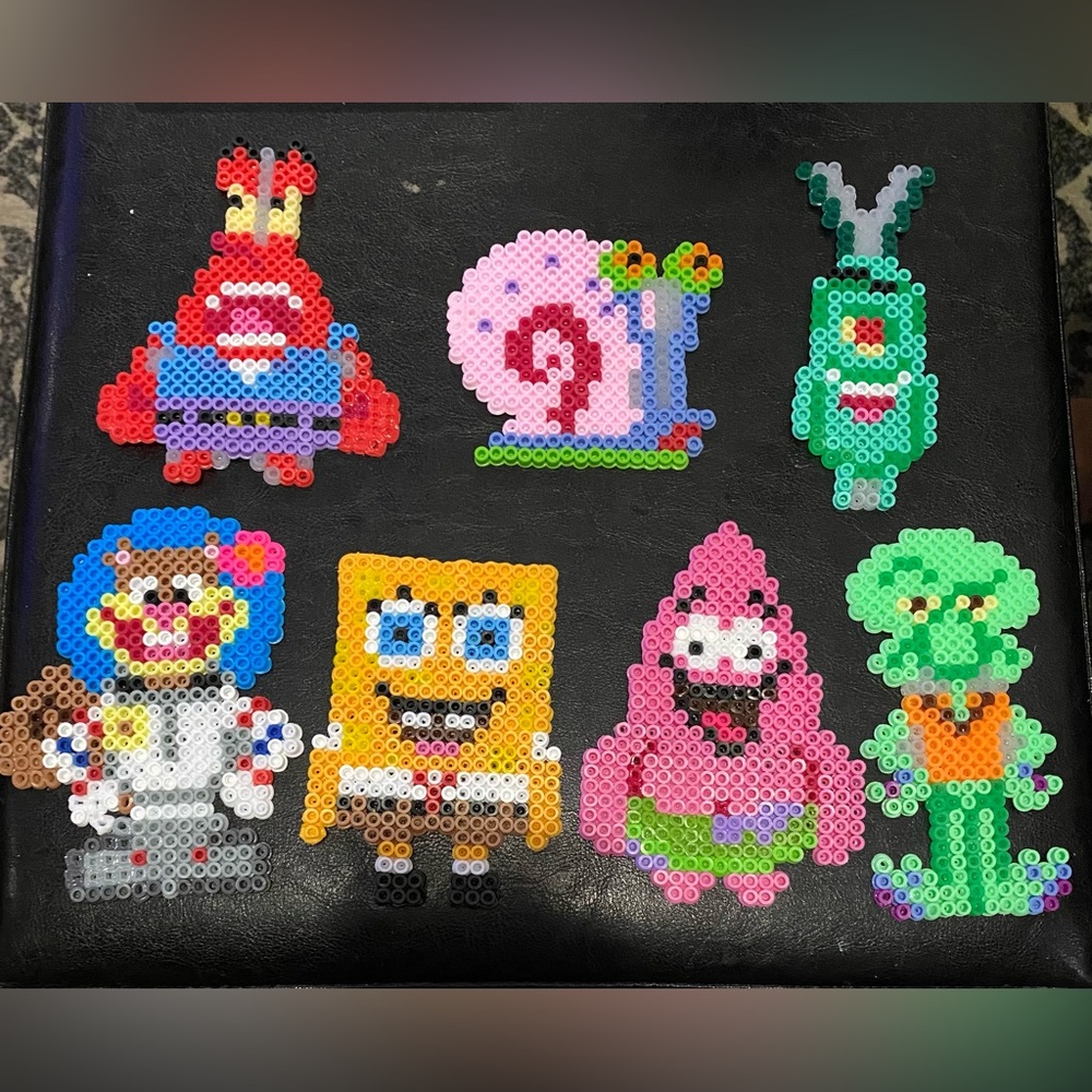 Perler bead Sponge Bob characters bundle.